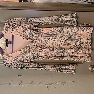 Pink and palm leaf dress